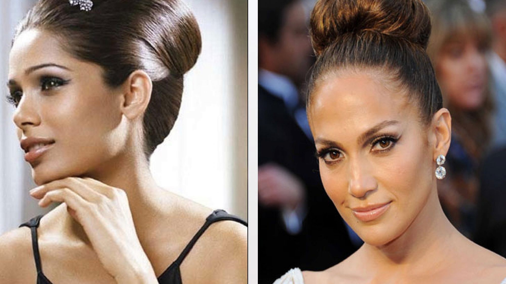 ג'יי לו ואווה לונגוריה מדגמנות תסרוקות ערב סופר-גלאם | צלם: יח"צ לוריאל פריז