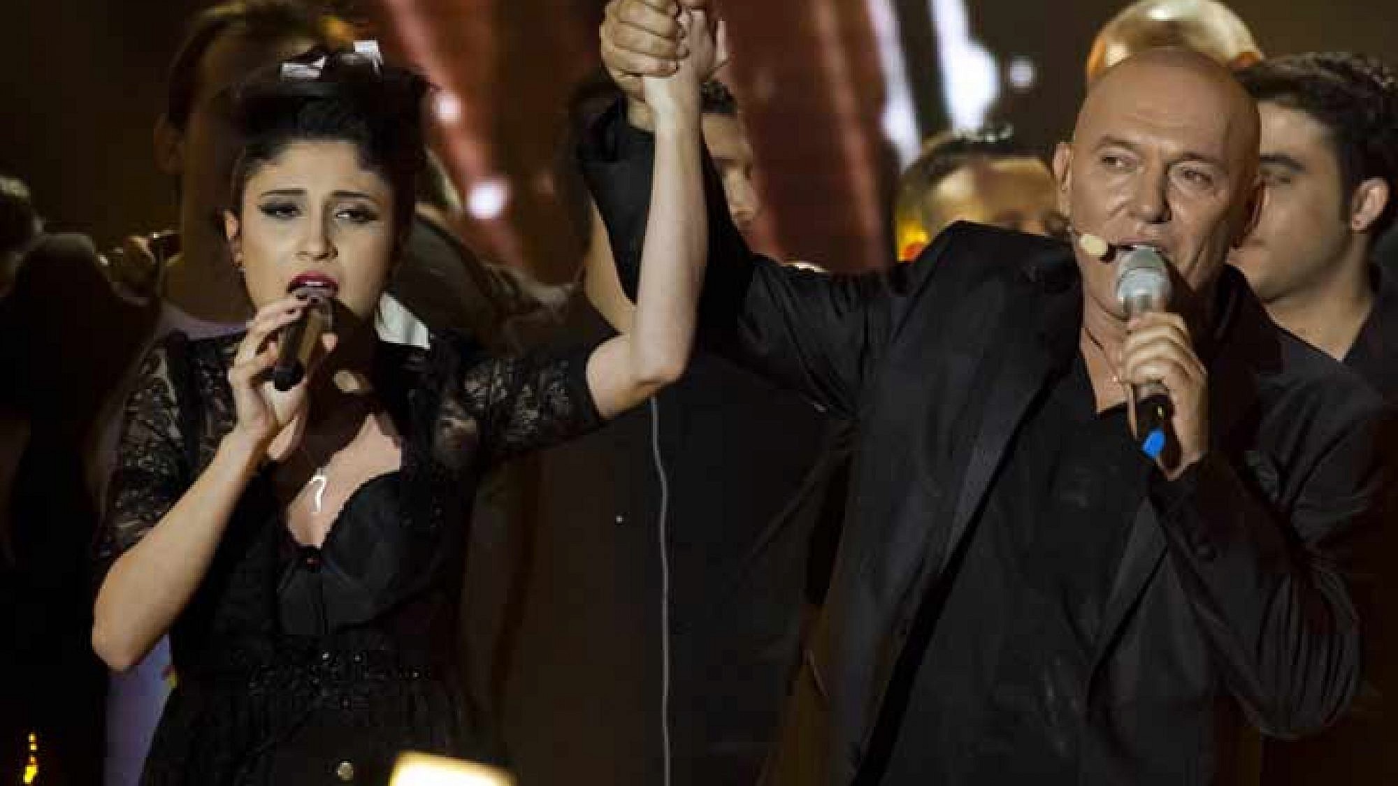 שלומי שבת ולינה מחול ברגע הזכייה | צלם: טל גבעוני