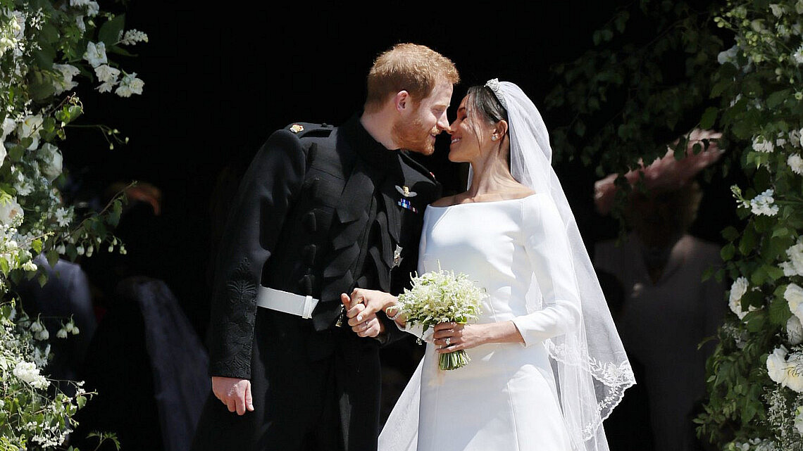 מייגן מרקל והנסיך הארי בחתונה | צילום: Jane Barlow - WPA Pool/Getty Images