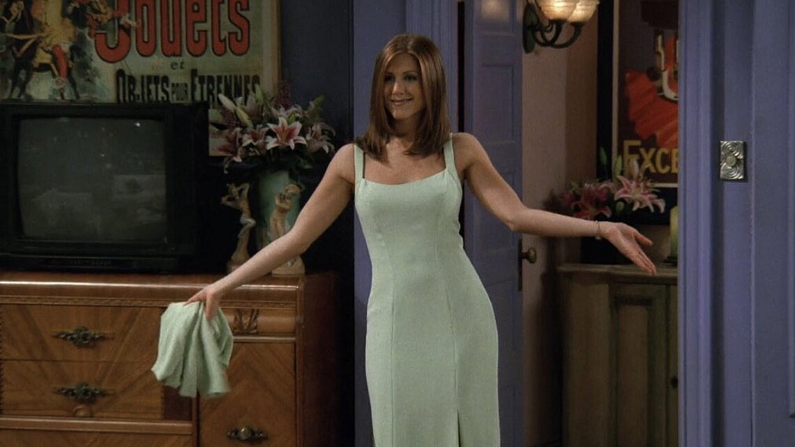 השמלה האייקונית של רייצ'ל. ג'ניפר אניסטון | צילום מסך מהסדרה "חברים"