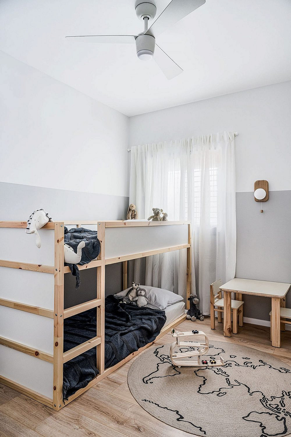 מיטת קומותיים בחדר הילדים | עיצוב פנים: דקלה גלזר, צילום: קרין רבנה