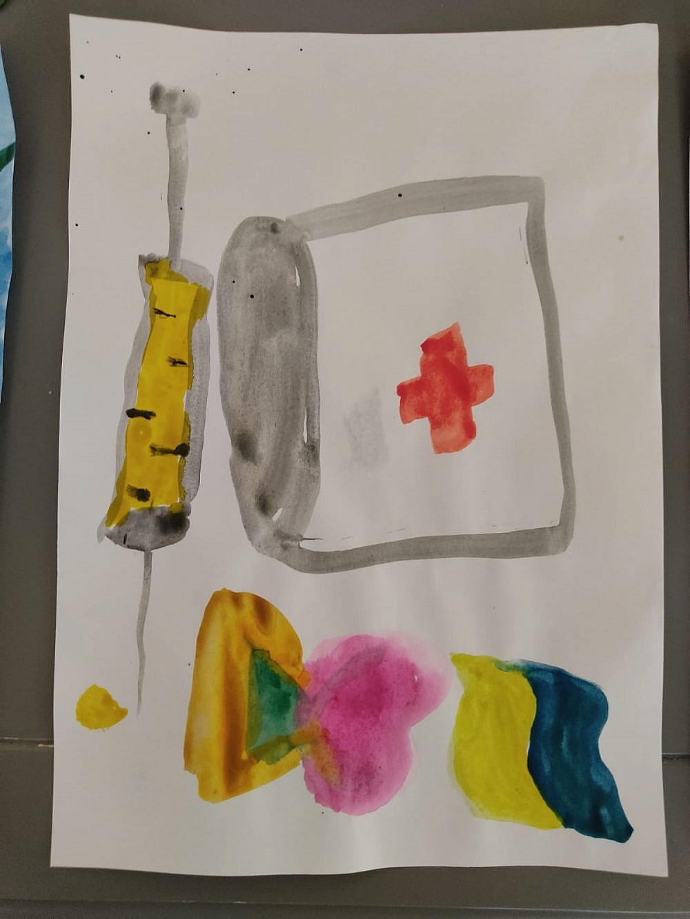 ציור שהילדים נתנו לצות המרפאה באירוע הפרידה | צילום: באדיבות ענבל פרן פרח וד&quot;ר ריקי ביטון כהן