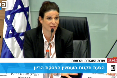 אפרת רייטן בדיון על הקלה בוועדות להפסקת היריון בישראל | צילום מסך: ערוץ הכנסת
