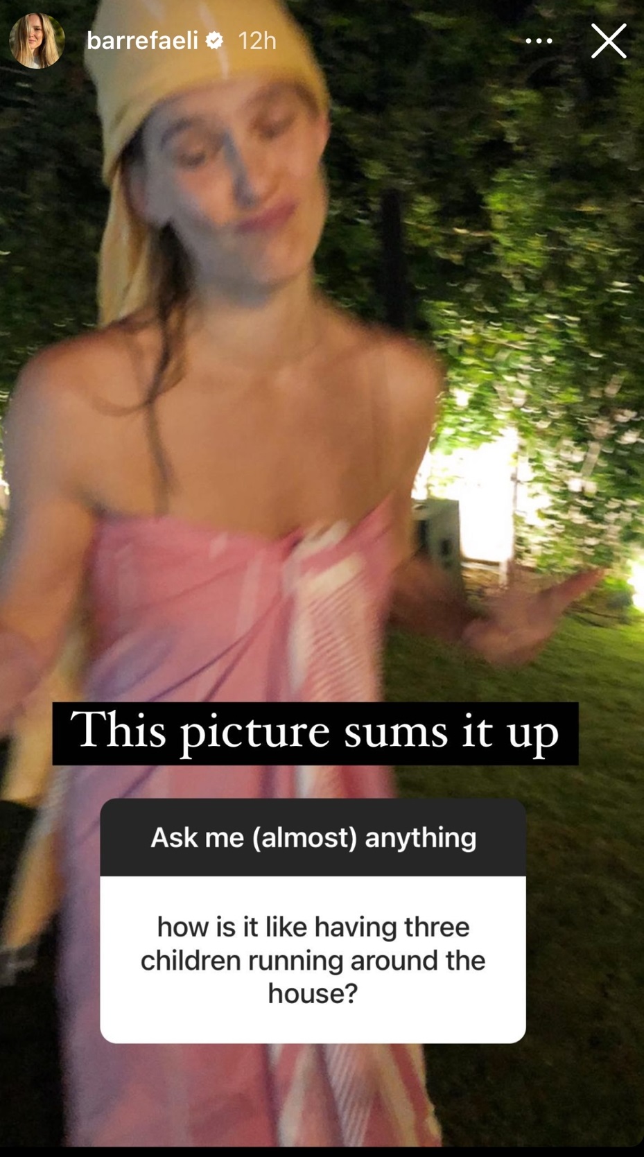 תמונה אחת שמסכמת הכל. בר רפאלי | צילום: אינסטגרם barrefaeli@