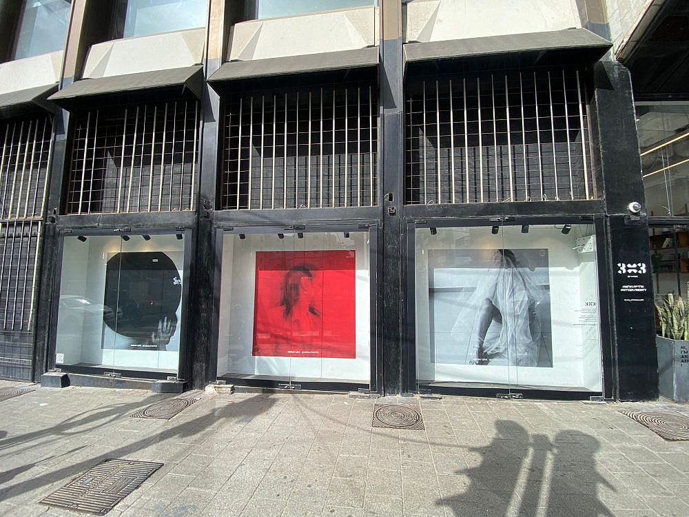 העבודות של מירב לוי בגלריה 3&#215;3 לאמנות חברתית ברחוב אלנבי. צילום: יח&quot;צ