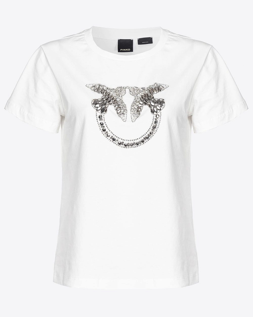 PINKO. טי שירט עם אלמנט רקמת אבנים 812 ש&quot;ח | להשיג בקניון TLV | צילום: יח&quot;צ