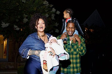 ריהאנה עם בן זוגה והילדים | צילום: אינסטגרם glamourmag@