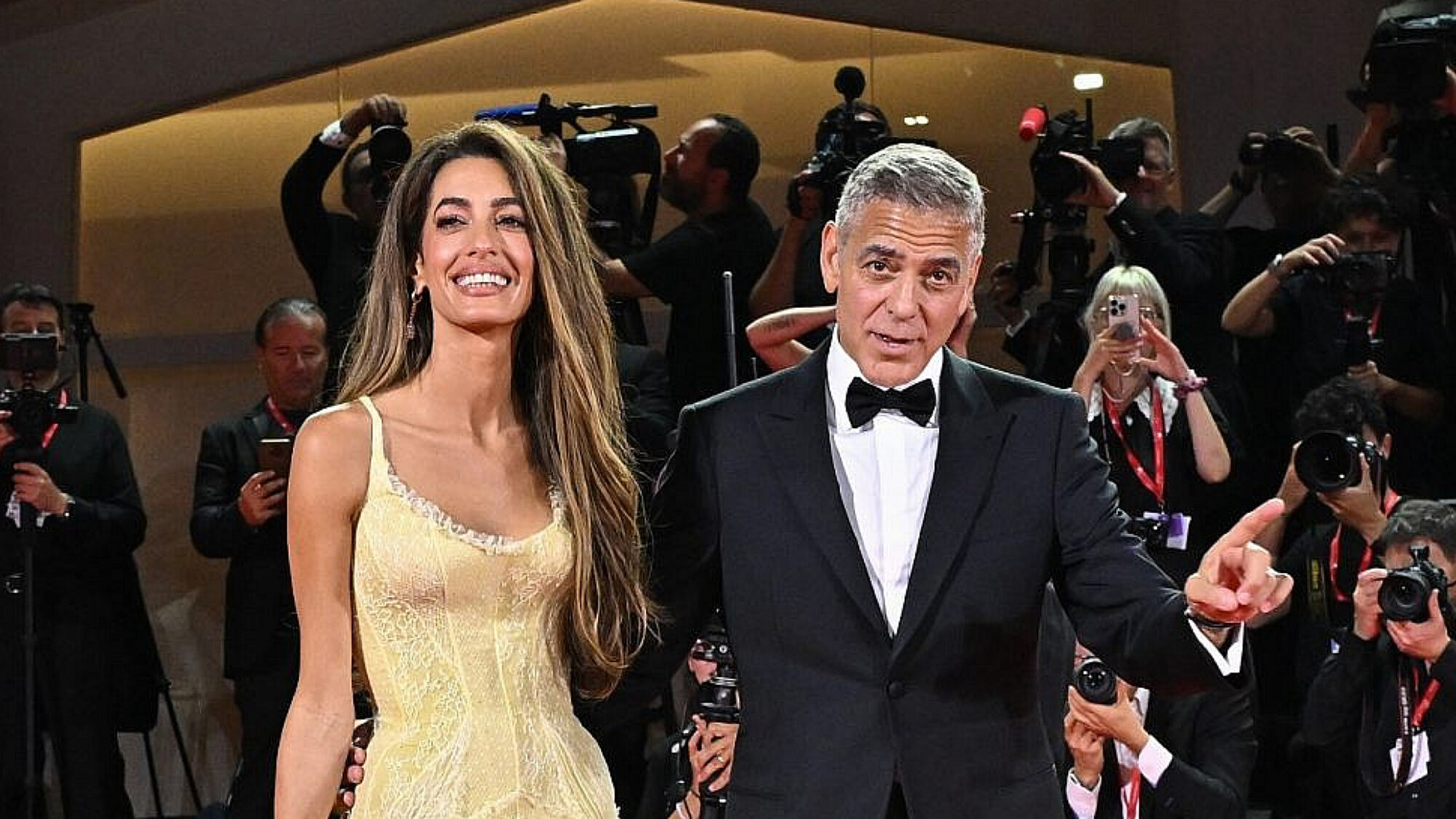 ג'ורג' ואמל קלוני בפסטיבל הסרטים בוונציה | צילום: Gettyimages