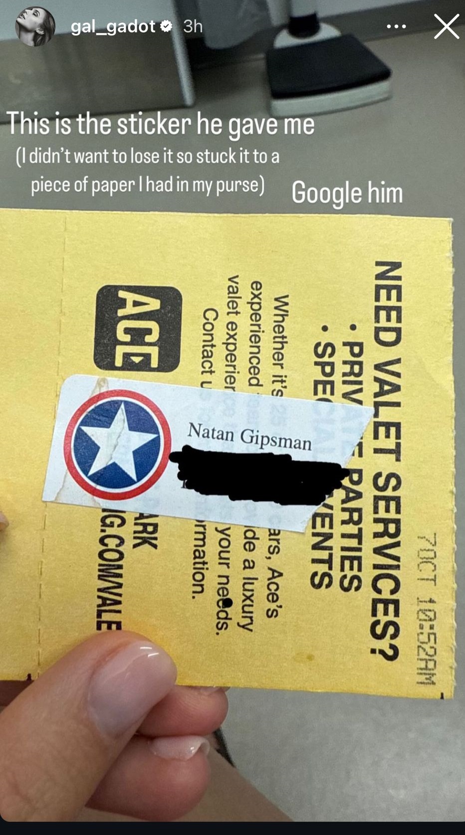 מתוך הסטורי של גל גדות | צילום: אינסטגרם gal_gadot@