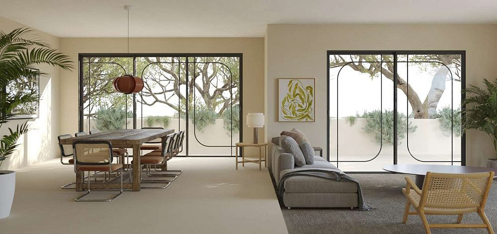 דלתות ויטרינה הזזה בלגי ארט 7100 מבית קליל. צילום: יח"צ