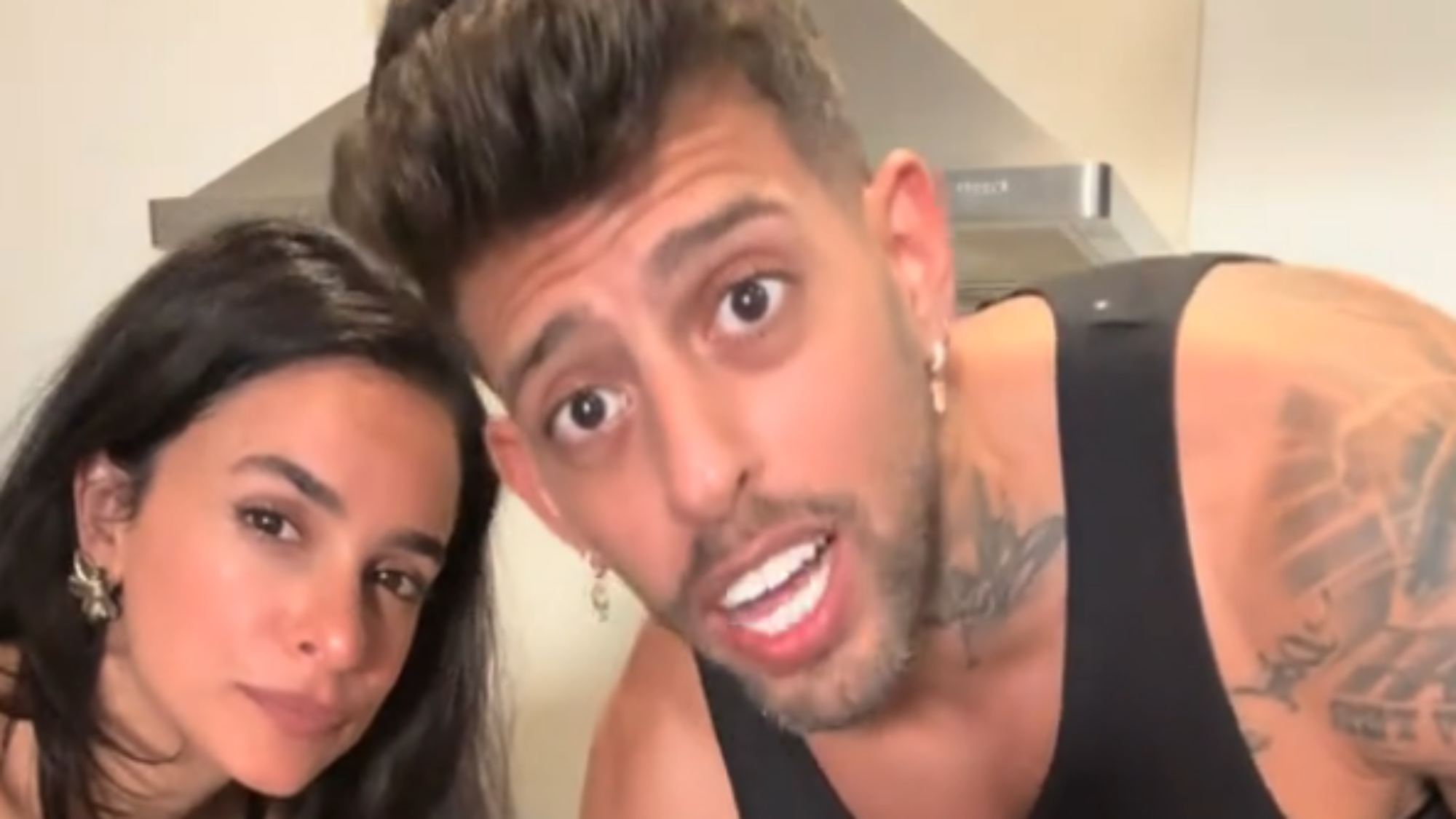 הג'חנון לוהט וגם האווירה. בן אל תבורי ואורטל עמר | צילום: tiktok.com/@beneltavori