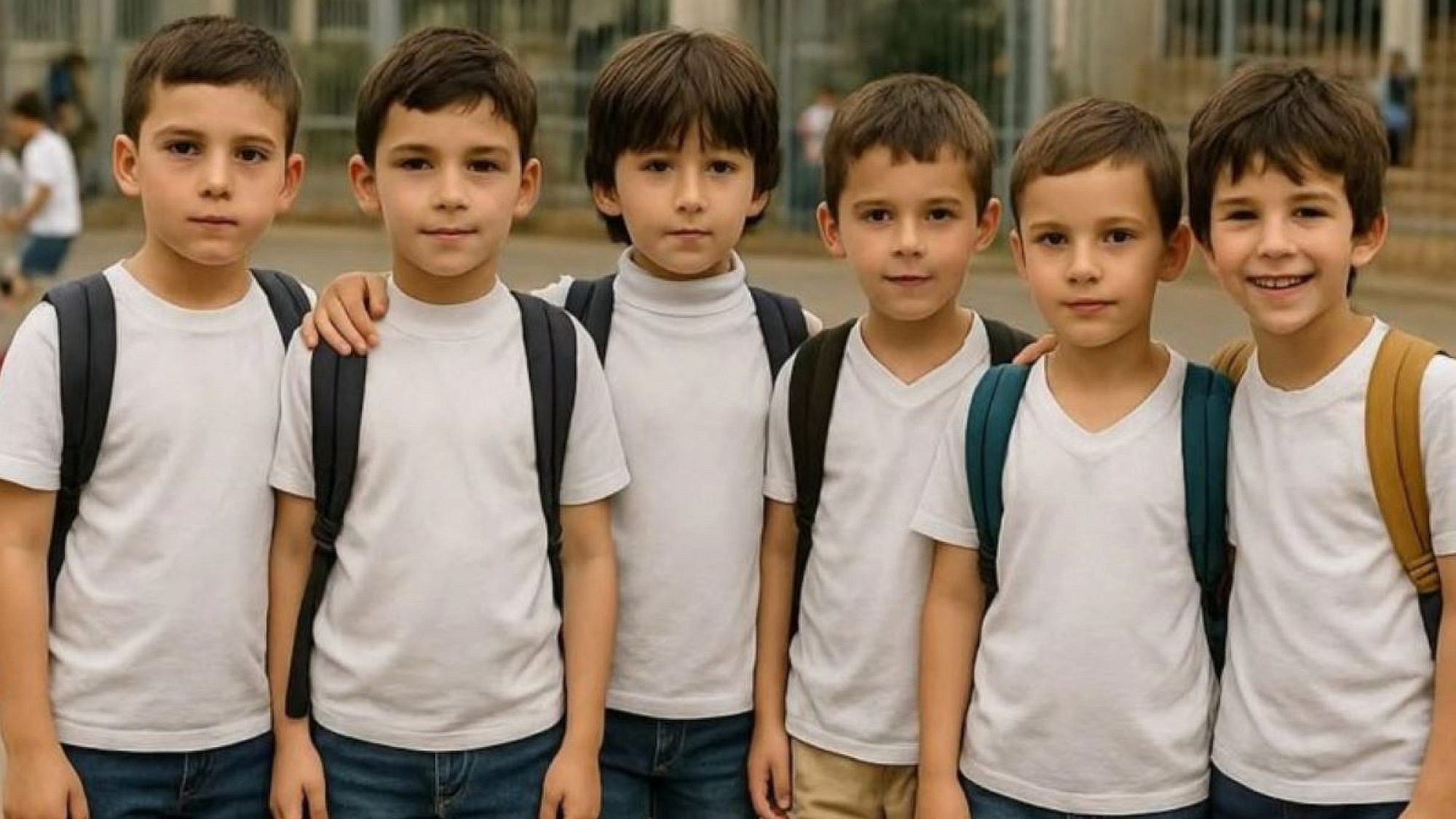 ואף מילה על הסושיאל הדבילי. תמונת ה-AI המפורסמת ששיתף משרד החינוך לקראת פתיחת שנם הלימודים תשפ"ו | צילום: רשתות חברתיות על פי סעיף 27א