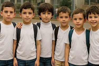 ואף מילה על הסושיאל הדבילי. תמונת ה-AI המפורסמת ששיתף משרד החינוך לקראת פתיחת שנם הלימודים תשפ"ו | צילום: רשתות חברתיות על פי סעיף 27א