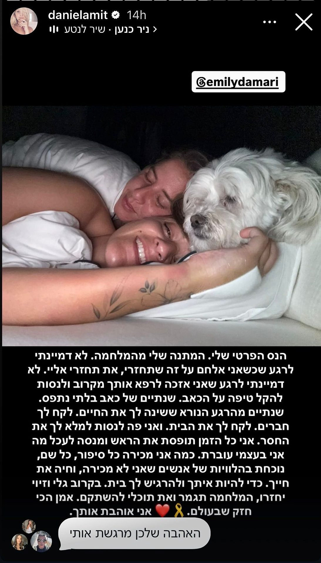 דניאל עמית ואמילי דמארי | צילום: אינסטגרם danielamit@