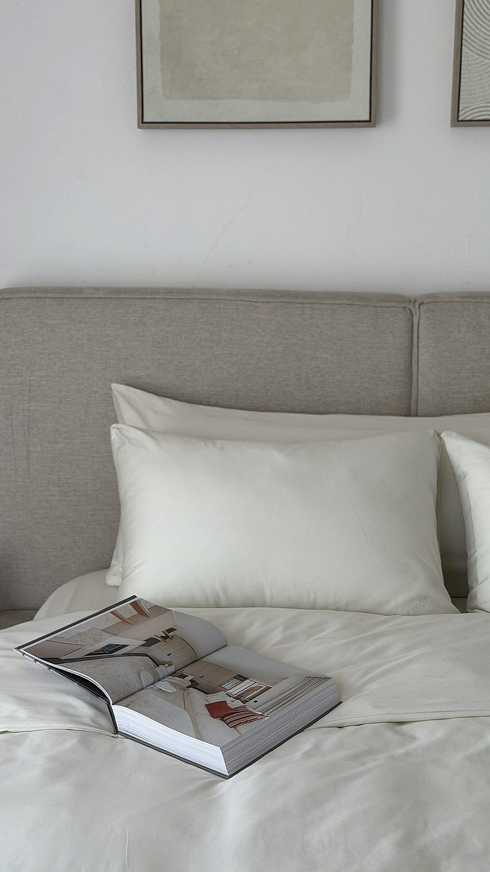 סט מצעים כותנה מצרית זוגי – שמנת | צילום: אתר Marmor House