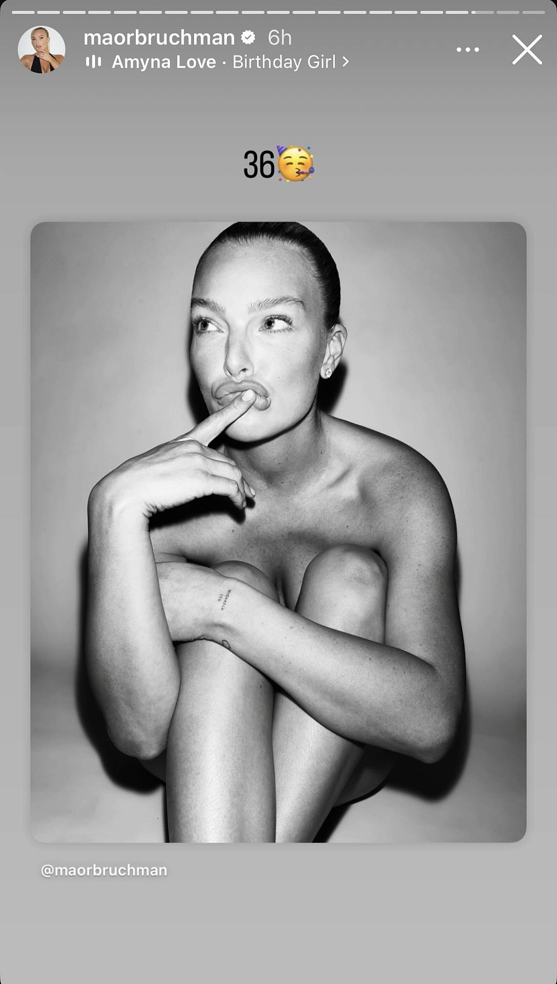 מאור ברוכמן חוגגת 36 בעירום מלא | צילום: שחר ארביב, מתוך האינסטגרם של maorbruchman@