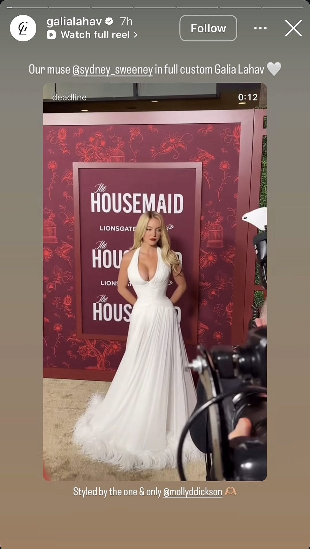 סידני סוויני בשמלה של גליה להב לצדה של אמנדה סייפריד | צילום: אינסטגרם galia_lahav@