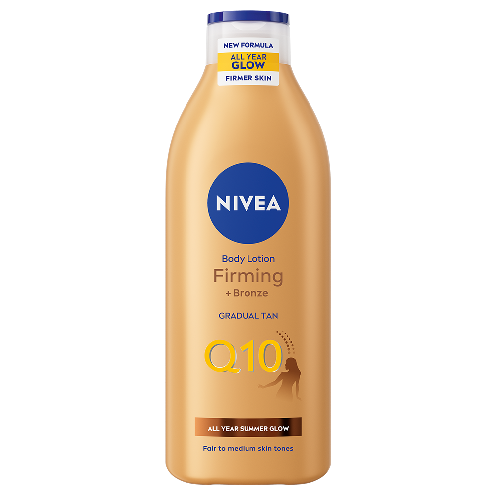 קרם גוף ממצק ומשזף Firming bronze Q10 של ניוואה. מחיר 29 ש"ח ל-400 מ"ל | צילום: יח"צ