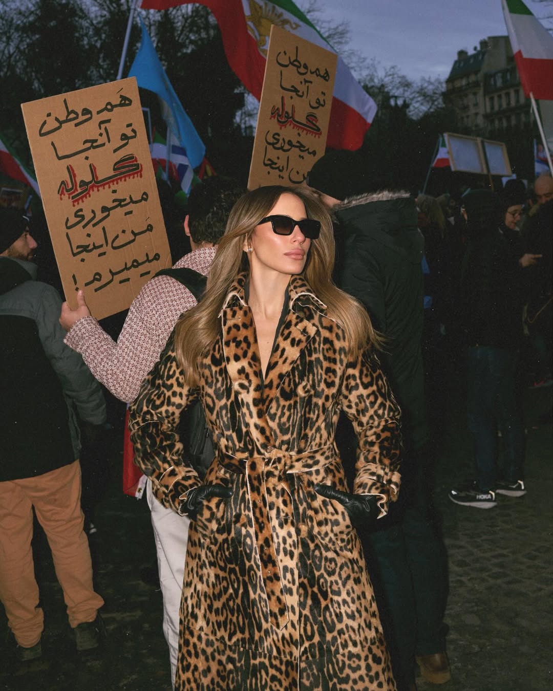 אוריה עזרן בהפגנה איראנית בפריז | צילום: עמרי לוי