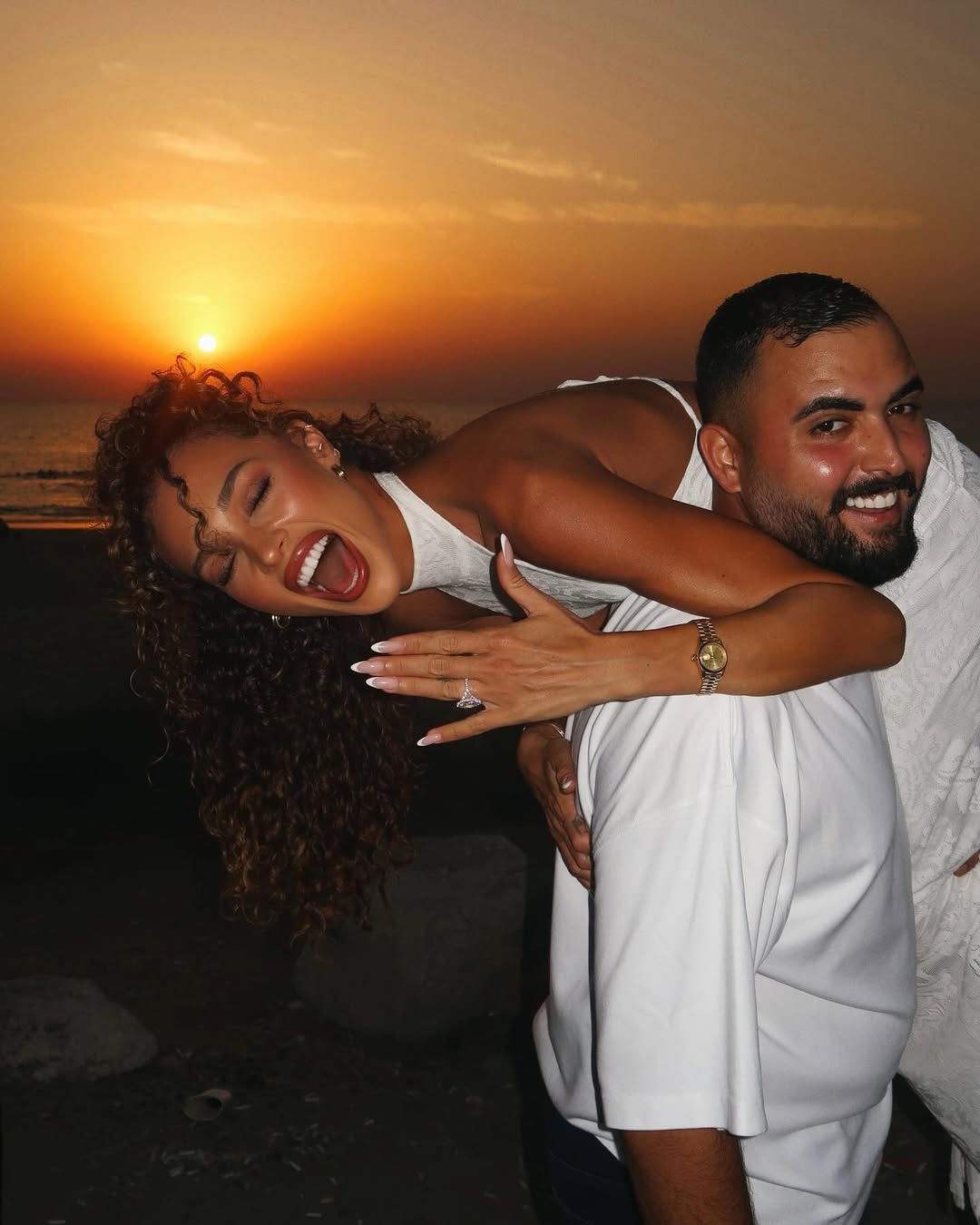 עדן פינס ואושר כהן ביום אירוסיהם | צילום: אינסטגרם edenfines@