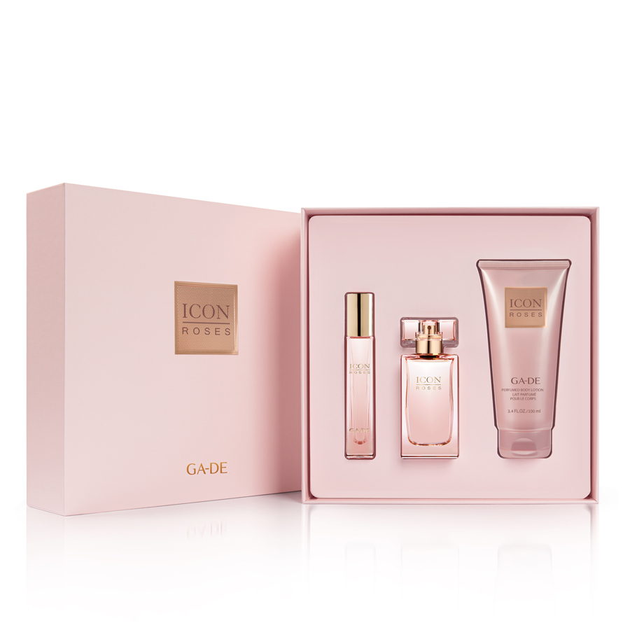 ג'ייד ICON ROSES. בושם, קרם גוף ובקבוק בגודל מוקטן. 209 ש"ח | צילום: יח"צ