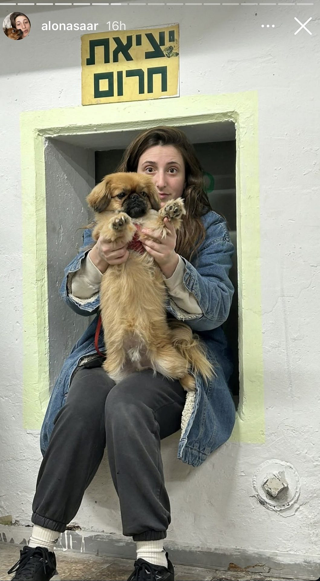 אלונה סער במקלט העירוני במהלך מתקפת הטילים מאיראן | צילום: אינסטגרם alonasaar@