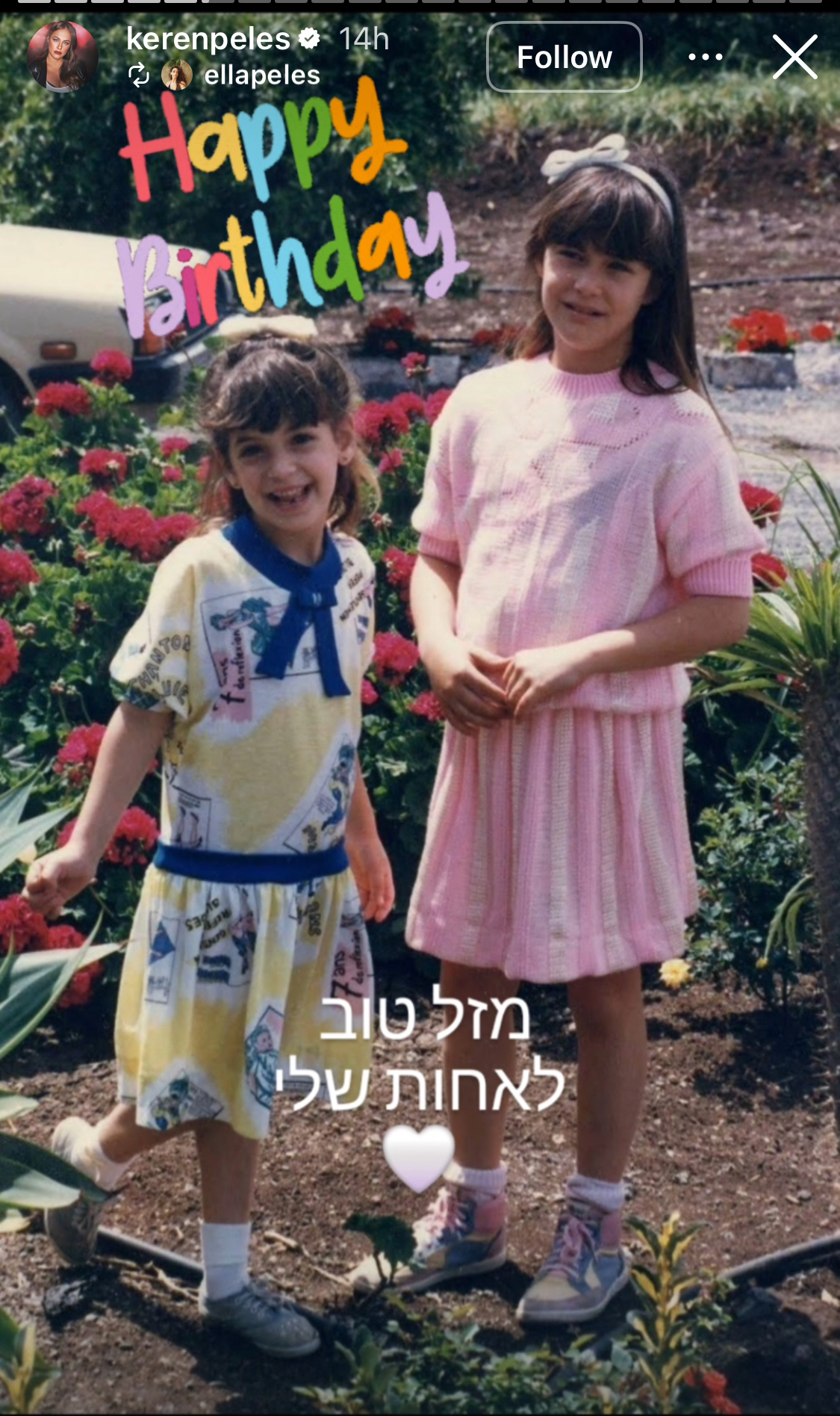קרן פלס (מימין) ואחותה אלה פלס בילדותן | צילום: אינסטגרם kerenpeles@