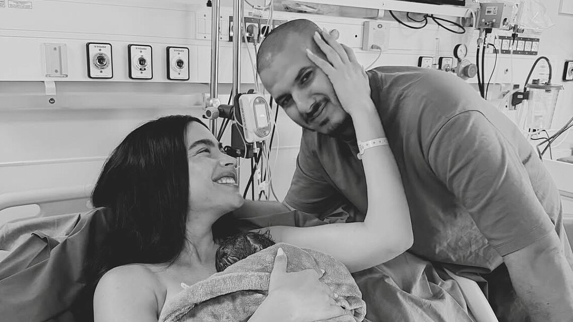 ספיר אביסרור רגע אחרי לידת בנה השלישי | צילום: אינסטגרם sapir_avisror@