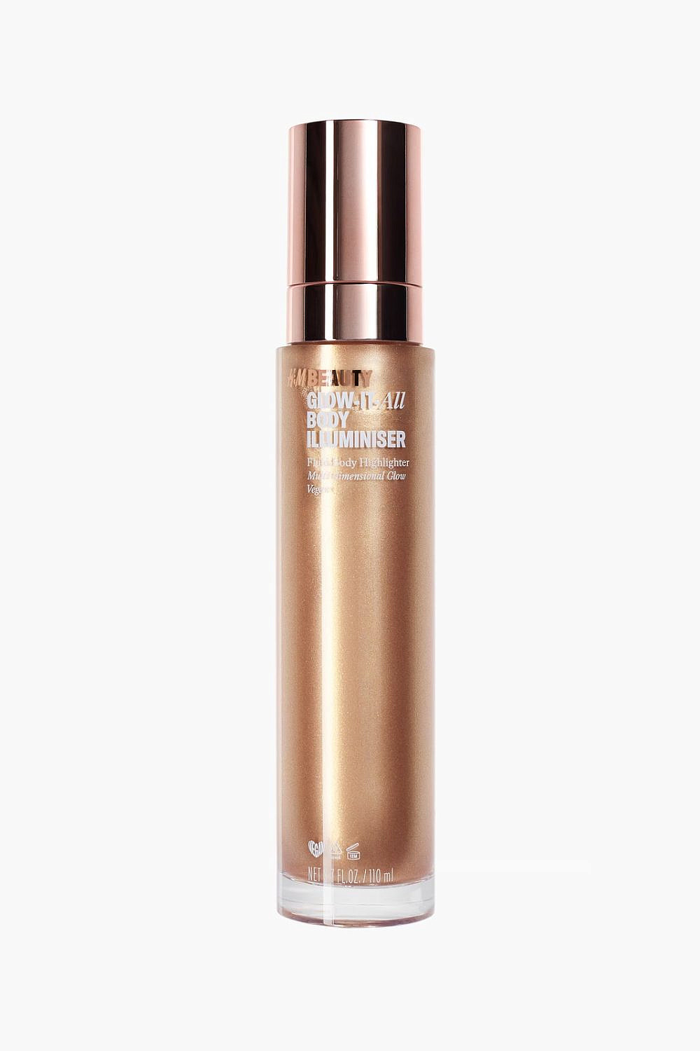 היילייטר לגוף של H&amp;M Beauty. מחיר 70 ש"ח ל-110 מ"ל  | צילום: יח"צ